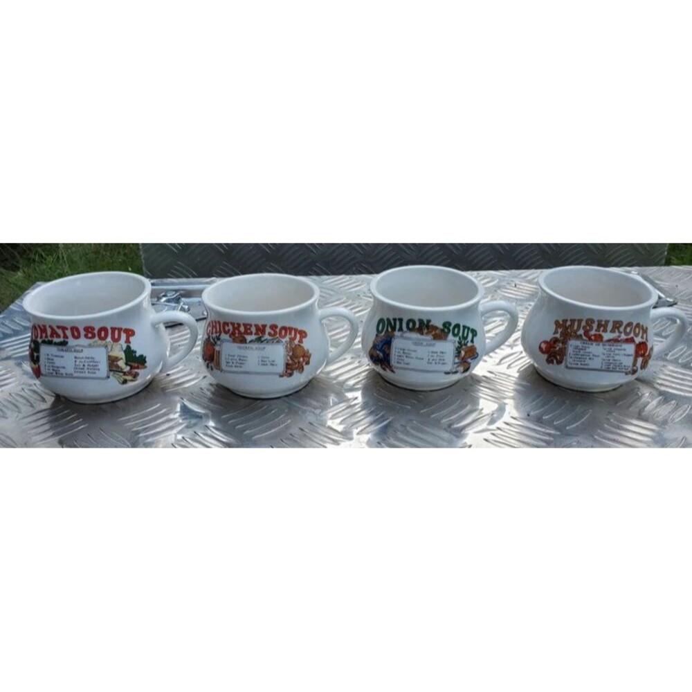 Vintage Soup Mugs Set of 4